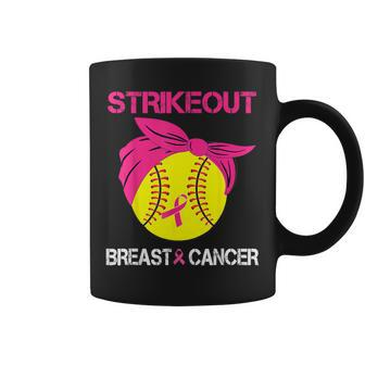 Strike Out Breast Cancer Awareness Softball Fighters Coffee Mug | Mazezy