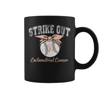 Strike Out Endometrial Cancerawareness Baseball Lover Gift For Womens Coffee Mug | Mazezy