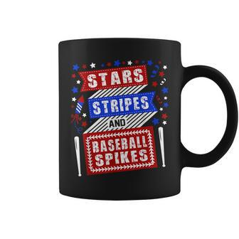 Stripes Stars And Baseball Spikes 4Th Of July Independence Coffee Mug | Mazezy
