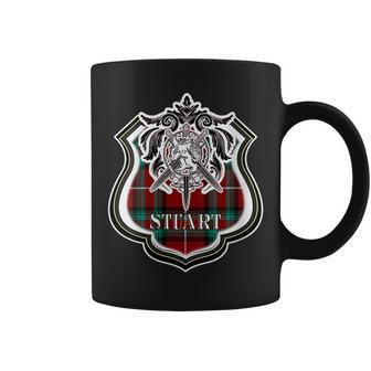 Stuart Scottish Clan Family Tartan Lion Sword Name Gift For Womens Coffee Mug | Mazezy
