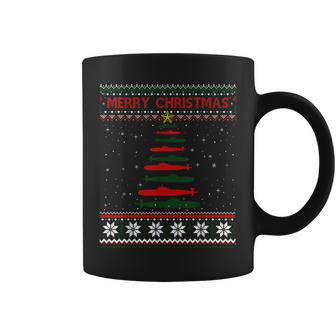 Submarine Navy Military Tree Ugly Christmas Sweater Coffee Mug - Monsterry