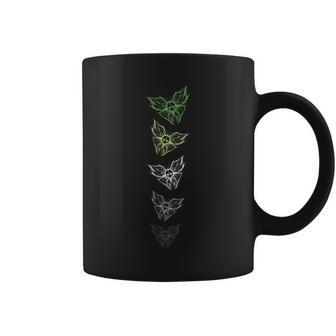 Subtle Aromantic Pride Goth Butterfly Aro Pride Flag Coffee Mug | Mazezy