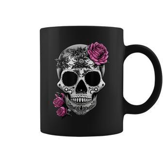 Sugar Skull Day Of The Dead Cool Bone Head Skulls Coffee Mug | Mazezy
