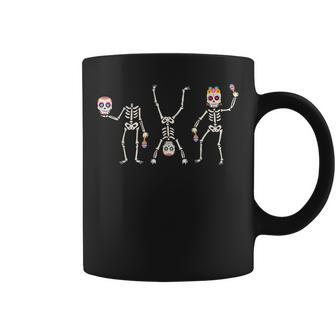 Sugar Skull Dia De Los Muertos Dancing Skeleton Costume Coffee Mug - Monsterry CA