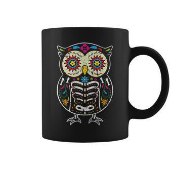 Sugar Skull Owl Dia De Los Muertos Halloween Vintage Halloween Funny Gifts Coffee Mug | Mazezy