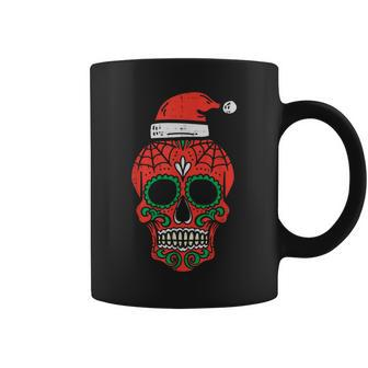 Sugar Skull Santa Hat Mexican Christmas Xmas Pj Coffee Mug - Thegiftio UK