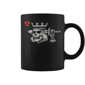 Suicide King Of Hearts Skull Wearing Crown Poker Coffee Mug | Mazezy