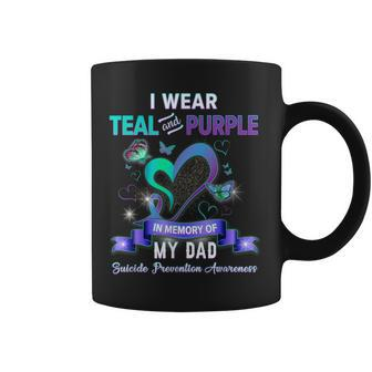 Suicide Prevention Awareness I Wear Teal Purple For My Dad Coffee Mug | Mazezy DE