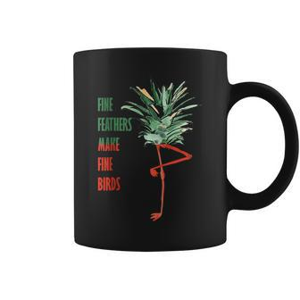 Summer Flamingo Pineapple Watercolor Feather Makes Fine Bird Coffee Mug | Mazezy