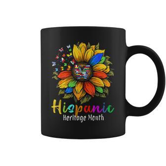 Sunflower Latin Countries Flags Hispanic Heritage Month Coffee Mug | Mazezy