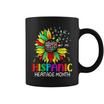 Sunflower Latin Countries Flags Hispanic Heritage Month Coffee Mug - Seseable
