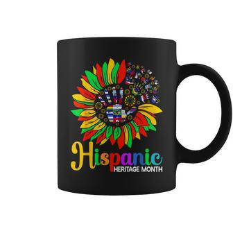 Sunflower Latino Hispanic Heritage Month Roots And Flags Coffee Mug - Seseable