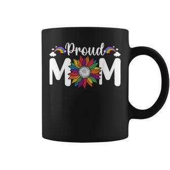 Sunflower Proud Mom Gay Pride Lgbt Mama Proud Ally Coffee Mug | Mazezy