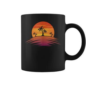 Sunset Beach Silhouette Tropical Palm Tree Sunny Lover Gift Coffee Mug | Mazezy