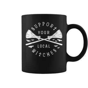 Support Your Local Witches Women Halloween Broom Witch Halloween Coffee Mug | Mazezy