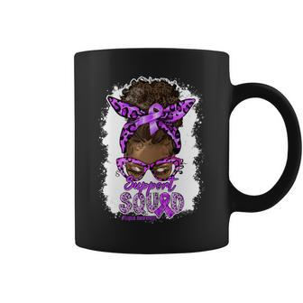 Support Squad Afro Messy Bun Leopard Lupus Awareness Coffee Mug | Mazezy AU