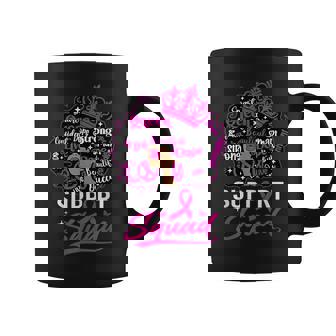 Support Squad Black Breast Cancer Warrior Pink Ribbon Coffee Mug | Mazezy