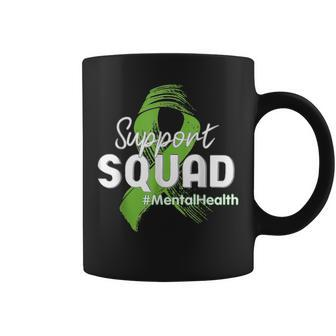 Support Squad Mental Health Awareness Lime Green Ribbon Coffee Mug - Seseable