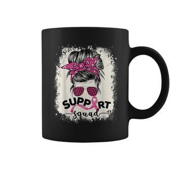 Support Squad Messy Bun Breast Cancer Awareness Pink Warrior Coffee Mug | Mazezy
