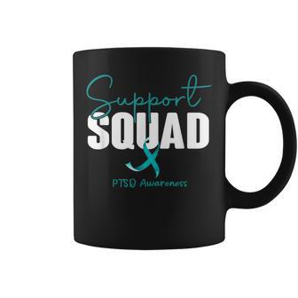 Support Squad Teal Ribbon Ptsd Awareness Coffee Mug | Mazezy