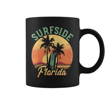 Surfside Florida Retro Surfer Vintage Beach Coffee Mug | Mazezy