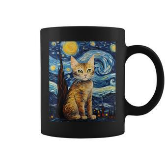 Surrealism Starry Night European Shorthair Cat Coffee Mug | Mazezy