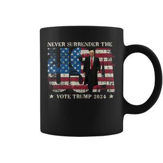 Never Surrender The Usa Grunge Vote Trump 2024 Coffee Mug | Mazezy