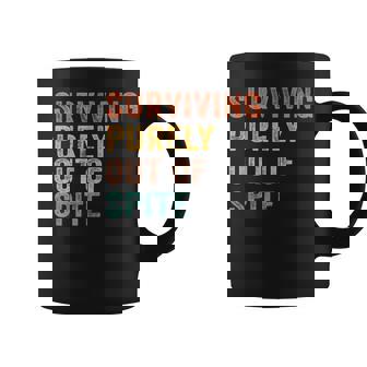 Surviving Purely Out Of Spite Funny Retro Vintage Coffee Mug | Mazezy