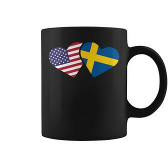 Sweden Usa Flag T Heart Swedish American Love Roots Coffee Mug | Mazezy