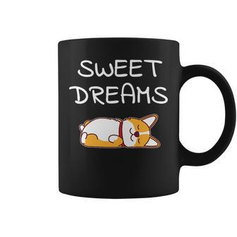 Sweet Dreams Sleeping Corgi Dog Quote Pajamas For Bedtime Coffee Mug | Mazezy