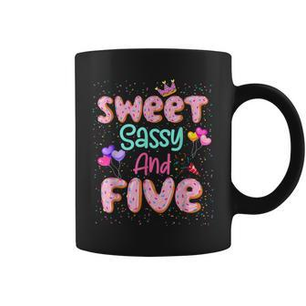Sweet Sassy And Five Birthday For Girls 5 Year Old Coffee Mug - Seseable