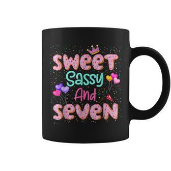 Sweet Sassy And Seven Birthday For Girls 7 Year Old Coffee Mug - Seseable