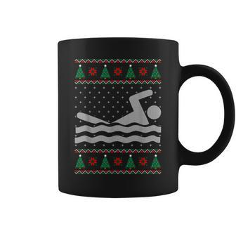 Swimming Ugly Christmas Sweater Coffee Mug | Mazezy