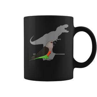 T-Rex Red-Bellied Parrot Male Dinosaur Parrot Attitude Coffee Mug | Mazezy