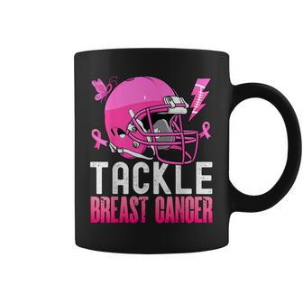 Tackle Breast Cancer Awareness Fighting American Football Coffee Mug - Seseable