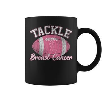 Tackle Breast Cancer Awareness Football Lovers Coffee Mug - Seseable