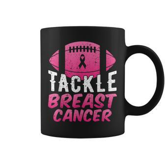 Tackle Breast Cancer Football Pink Ball Ribbon Awareness Coffee Mug - Seseable