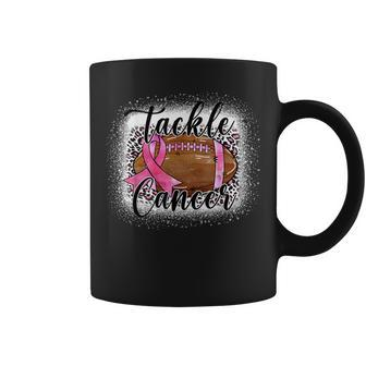 Tackle Football Pink Ribbon Leopard Breast Cancer Awareness Coffee Mug | Mazezy