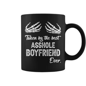 Taken By The Best Asshole Boyfriend Ever Skeleton Hand Boobs Coffee Mug | Mazezy