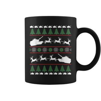 Tanker Reindeer Santa Sleigh Christmas Ugly Sweater Coffee Mug | Mazezy