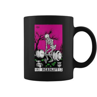 Tarot Card Funny Gym Deadlifts Workout Occult Reading Reader Coffee Mug - Seseable