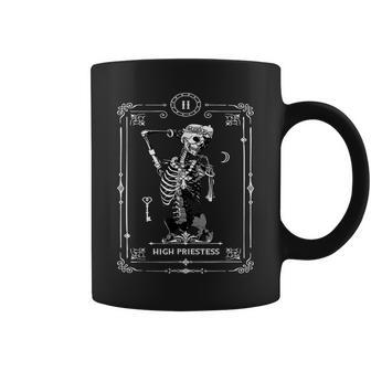 Tarot Card High Priestess Skeleton Skull Horror Goth Occult Tarot Coffee Mug | Mazezy