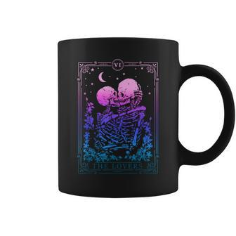 Tarot Card Kissing Skeleton Lovers Skull Bones Horror Goth Tarot Coffee Mug | Mazezy CA