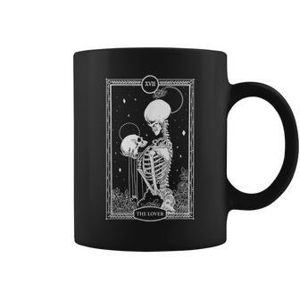 Tarot Card Skull The Lovers Skeleton Love Bones Horror Goth Love Coffee Mug | Mazezy