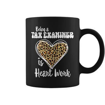 Being A Tax Examiner Is Heart Work Love Leopard V-Day Coffee Mug | Mazezy