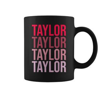 Taylor Retro Wordmark Pattern I Love Taylor Coffee Mug - Seseable