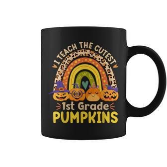 I Teach The Cutest 1St Grade Pumpkins Halloween Fall Teacher Halloween Coffee Mug | Mazezy