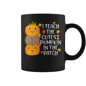 I Teach The Cutest Pumpkins In The Patch Leopard For Teacher Coffee Mug - Monsterry CA