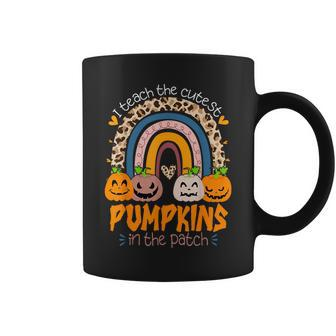 I Teach The Cutest Pumpkins In The Patch Retro Teacher Fall Coffee Mug