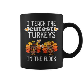 Teach Cutest Turkeys Flock Thanksgiving Teacher Fall Women Coffee Mug - Thegiftio UK